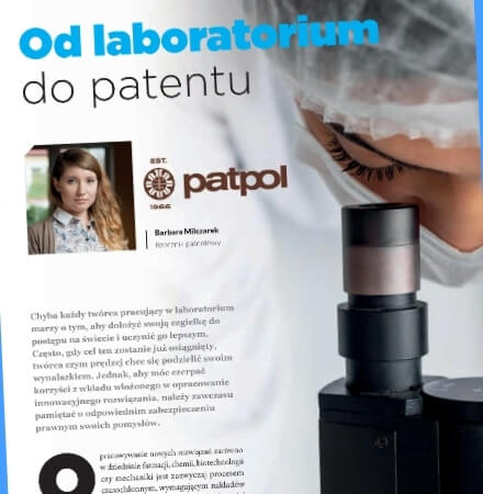 „Od laboratorium do patentu” – Barbara Milczarek w magazynie Świat Przemysłu Farmaceutycznego