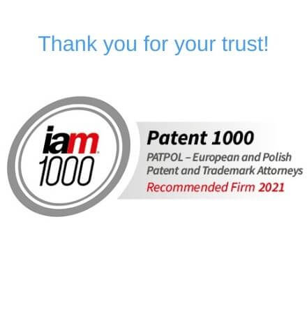PATPOL WITH ANOTHER RECOMMENDATION IN THE IAM PATENT 1000 EDITION 2021 RANKING !