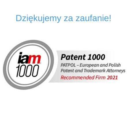 Patpol z kolejną rekomendacją w międzynarodowym rankingu IAM Patent 1000 w edycji 2021!