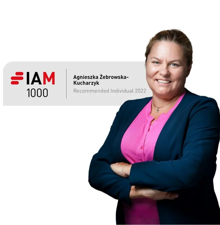 Dr. Agnieszka Żebrowska-Kucharzyk with a recommendation in the IAM Patent1000 2022 ranking!