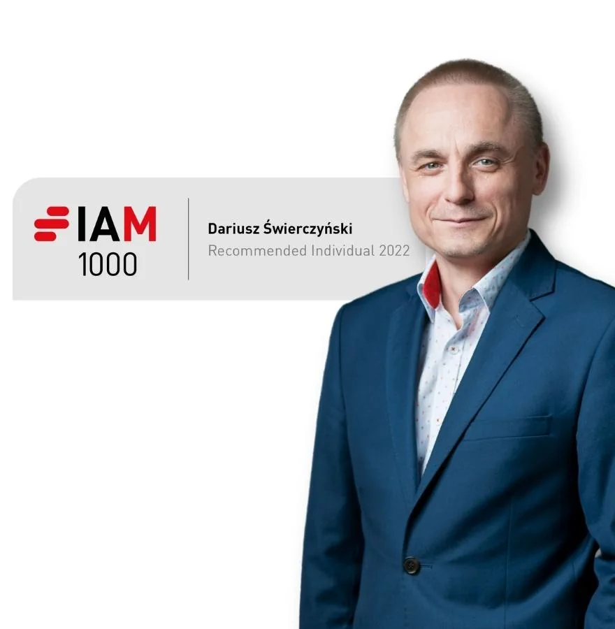 Dariusz Świerczyński PhD Eng. – awarded in the latest IAM Patent 1000 ranking!